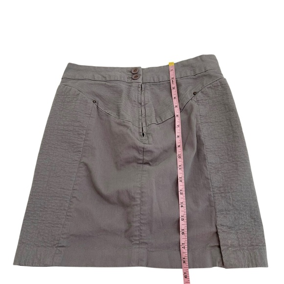 Anthropologie Leifsdottir Alicante Denim Gray Quilted Mini Skirt Size 8 - Picture 10 of 14
